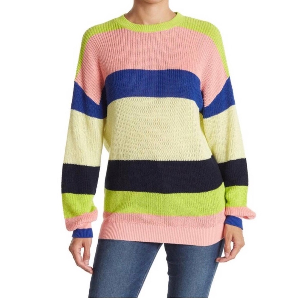 Nordstrom Abound Striped Lightweight Crew Neck Sweater Size X-Small